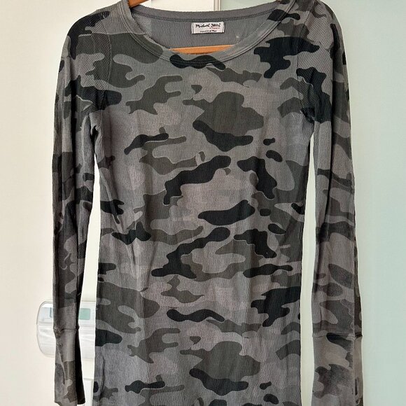 Michael Stars Juliet Camo Thermal Tee XS - Picture 5 of 9